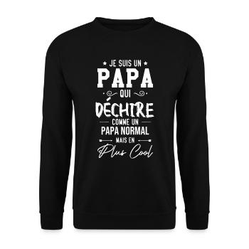 Je suis un papa qui déchire, Cadeau pour Papa - Sweat-shirt Unisexe - noir - Devant - Alina (178cm) & Michal (187cm)