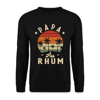 Papa Au Rhum Humour Cadeau Fête Des Pères - Sweat-shirt Unisexe - noir - Devant - Alina (178cm) & Michal (187cm)