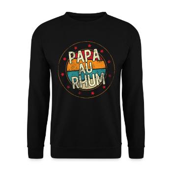 Papa Au Rhum Humour Cadeau Fête Des Pères - Sweat-shirt Unisexe - noir - Devant - Alina (178cm) & Michal (187cm)