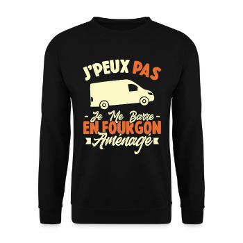 J'peux pas j'me barre en fourgon aménagé - Sweat-shirt Unisexe - noir - Devant - Alina (178cm) & Michal (187cm)