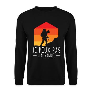 J'peux Pas J'ai Rando - Sweat-shirt Unisexe - noir - Devant - Alina (178cm) & Michal (187cm)