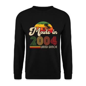 Humor Geburtstagsgeschenk 2004 Vintage Retro - Unisex Pullover - Schwarz - Vorne - Alina (178cm) & Michal (187cm)