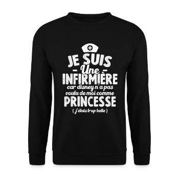 Je Suis Une Infirmière Humour Cadeau Infirmière - Sweat-shirt Unisexe - noir - Devant - Alina (178cm) & Michal (187cm)