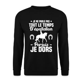 Je ne parle pas tout le temps d'équitation humour - Sweat-shirt Unisexe - noir - Devant - Alina (178cm) & Michal (187cm)