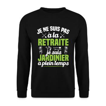 Pas à la retraite je suis jardinier à plein temps - Sweat-shirt Unisexe - noir - Devant - Alina (178cm) & Michal (187cm)