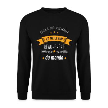 Le meilleur beau frère du monde cadeau beau frere - Sweat-shirt Unisexe - noir - Devant - Alina (178cm) & Michal (187cm)