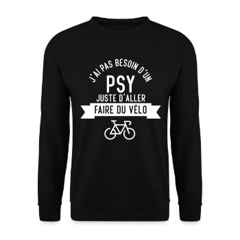 J'ai besoin juste d'aller faire du vélo - Sweat-shirt Unisexe - noir - Devant - Alina (178cm) & Michal (187cm)