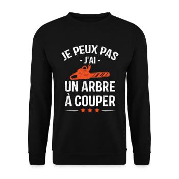 Je Peux Pas J'ai Un Arbre à Couper - Sweat-shirt Unisexe - noir - Devant - Alina (178cm) & Michal (187cm)