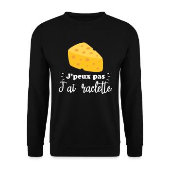 J'peux pas j'ai raclette - Sweat-shirt Unisexe - noir - Devant - Alina (178cm) & Michal (187cm)