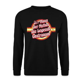 Restaurant Wirt Koch Geburtstag Mythos-Legende - Unisex Pullover - Schwarz - Vorne - Alina (178cm) & Michal (187cm)