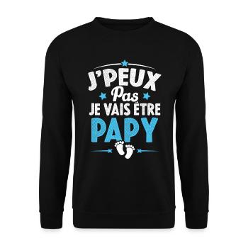 Je Peux Pas Je Vais Être Papy Cadeau Grand-père - Sweat-shirt Unisexe - noir - Devant - Alina (178cm) & Michal (187cm)