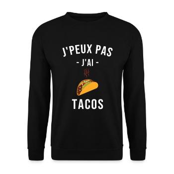 Je Peux Pas J'ai Tacos - Sweat-shirt Unisexe - noir - Devant - Alina (178cm) & Michal (187cm)
