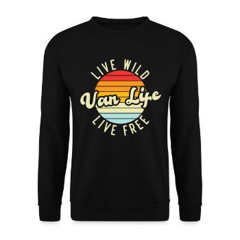 Live wild, live free, van life - Sweat-shirt Unisexe - noir - Devant - Alina (178cm) & Michal (187cm)