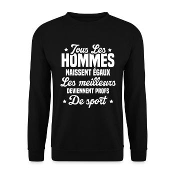 Les meilleurs hommes deviennent profs de sport - Sweat-shirt Unisexe - noir - Devant - Alina (178cm) & Michal (187cm)