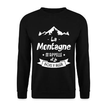 La montagne m'appelle et je dois y aller - Sweat-shirt Unisexe - noir - Devant - Alina (178cm) & Michal (187cm)