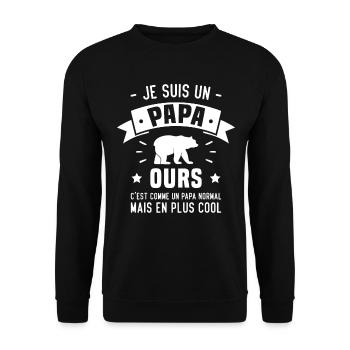 Je suis un Papa Ours Plus Cool Humour Cadeau - Sweat-shirt Unisexe - noir - Devant - Alina (178cm) & Michal (187cm)