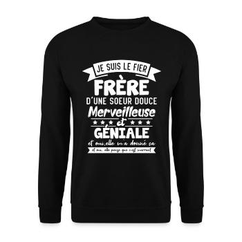 Frère Et Sœur Cadeau Humour Personnalisé - Sweat-shirt Unisexe - noir - Devant - Alina (178cm) & Michal (187cm)
