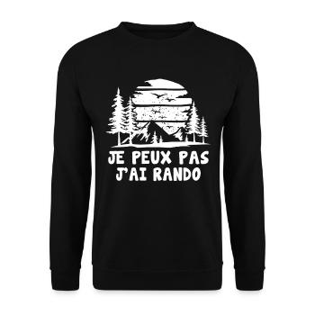 J'peux Pas J'ai Rando - Sweat-shirt Unisexe - noir - Devant - Alina (178cm) & Michal (187cm)