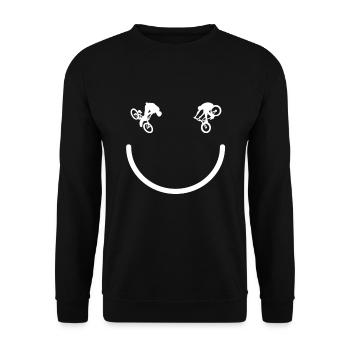 BMX Rad Radfahrer BMX Bike BMX-Rampe lustiges BMX - Unisex Pullover - Schwarz - Vorne - Alina (178cm) & Michal (187cm)