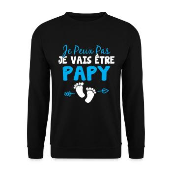 Je peux pas je vais être papy Cadeau Grand-père - Sweat-shirt Unisexe - noir - Devant - Alina (178cm) & Michal (187cm)