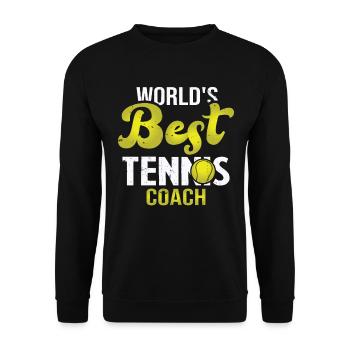 Worlds best tennis coach, Cadeau pour tennis coach - Sweat-shirt Unisexe - noir - Devant - Alina (178cm) & Michal (187cm)
