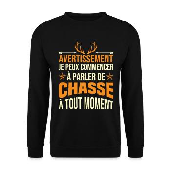 Je Peux Commencer À Parler De Chasse À Tout Moment - Sweat-shirt Unisexe - noir - Devant - Alina (178cm) & Michal (187cm)