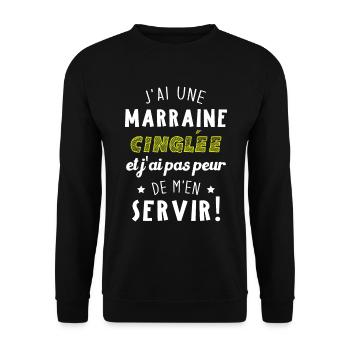 J'ai une marraine cinglée et je peux m'en servir - Sweat-shirt Unisexe - noir - Devant - Alina (178cm) & Michal (187cm)
