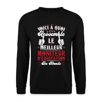 Le meilleur moniteur d'équitation du monde - Sweat-shirt Unisexe - noir - Devant - Alina (178cm) & Michal (187cm)