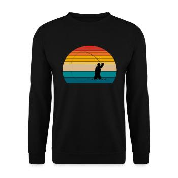Reel Cool Fishing Legend Fishing Gifts - Unisex Sweatshirt - black - Front - Alina (178cm) & Michal (187cm)