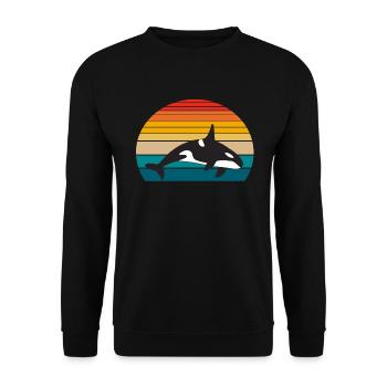Orca Whale Gifts - Unisex Pullover - Schwarz - Vorne - Alina (178cm) & Michal (187cm)