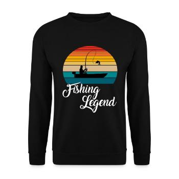 Reel Cool Fishing Legend Fishing Gifts - Unisex Sweatshirt - black - Front - Alina (178cm) & Michal (187cm)