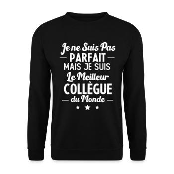 Pas parfait mais le meilleur collègue du monde - Sweat-shirt Unisexe - noir - Devant - Alina (178cm) & Michal (187cm)