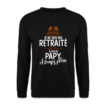 Je ne suis pas Retraité je suis un Papy - Sweat-shirt Unisexe - noir - Devant - Alina (178cm) & Michal (187cm)