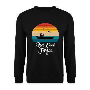Cadeaux de pêche Reel Cool Farfar - Sweat-shirt Unisexe - noir - Devant - Alina (178cm) & Michal (187cm)