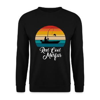 Cadeaux de pêche Reel Cool Morfar - Sweat-shirt Unisexe - noir - Devant - Alina (178cm) & Michal (187cm)