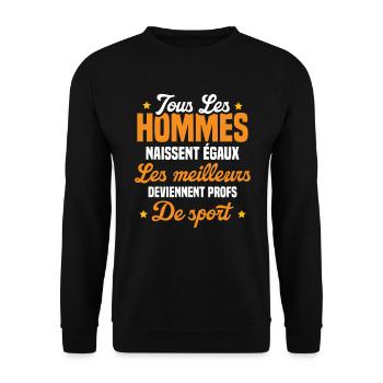 Les meilleurs hommes deviennent profs de sport - Sweat-shirt Unisexe - noir - Devant - Alina (178cm) & Michal (187cm)