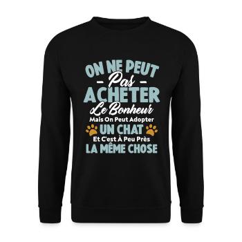 On peut adopter un chat Humour Cadeau - Sweat-shirt Unisexe - noir - Devant - Alina (178cm) & Michal (187cm)