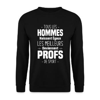 Les meilleurs hommes deviennent profs de sport - Sweat-shirt Unisexe - noir - Devant - Alina (178cm) & Michal (187cm)
