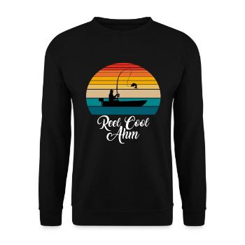 Reel Cool Ahm Fishing Gifts - Unisex Pullover - Schwarz - Vorne - Alina (178cm) & Michal (187cm)