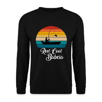 Reel Cool Babcia Fishing Gifts - Unisex Pullover - Schwarz - Vorne - Alina (178cm) & Michal (187cm)