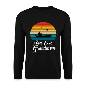 Reel Cool Grandmom Fishing Gifts - Unisex Pullover - Schwarz - Vorne - Alina (178cm) & Michal (187cm)