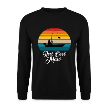Reel Cool Maw Fishing Gifts - Unisex Sweatshirt - black - Front - Alina (178cm) & Michal (187cm)
