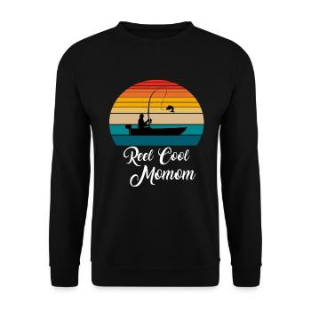 Reel Cool Momom Fishing Gifts - Unisex Sweatshirt - black - Front - Alina (178cm) & Michal (187cm)