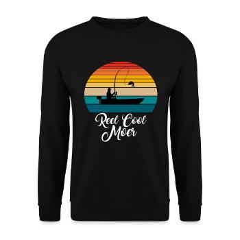 Reel Cool Moer Fishing Gifts - Unisex Sweatshirt - black - Front - Alina (178cm) & Michal (187cm)