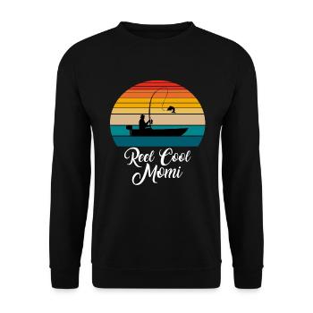 Reel Cool Momi Fishing Gifts - Unisex Sweatshirt - black - Front - Alina (178cm) & Michal (187cm)