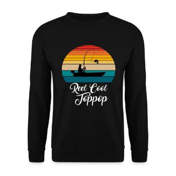 Reel Cool Toppop Fishing Gifts - Unisex Pullover - Schwarz - Vorne - Alina (178cm) & Michal (187cm)