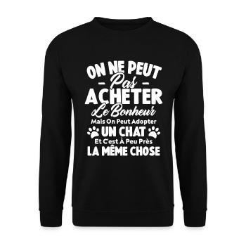 On peut adopter un chat Humour Cadeau - Sweat-shirt Unisexe - noir - Devant - Alina (178cm) & Michal (187cm)