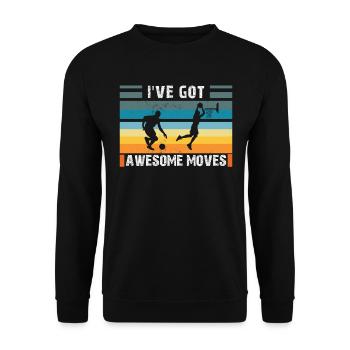Basketballer Basketball -I've Got Awesome Moves- - Unisex Pullover - Schwarz - Vorne - Alina (178cm) & Michal (187cm)
