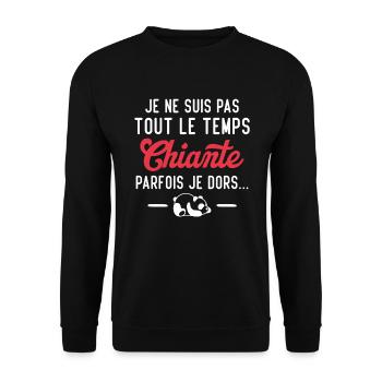 Je suis pas tout le temps chiante parfois je dors - Sweat-shirt Unisexe - noir - Devant - Alina (178cm) & Michal (187cm)