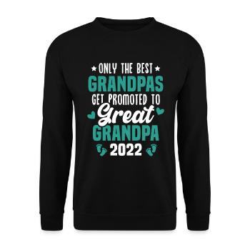 Les meilleurs grands-pères sont promus en 2022 - Sweat-shirt Unisexe - noir - Devant - Alina (178cm) & Michal (187cm)